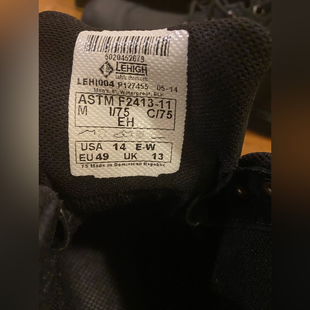 LEHIGH Safety Shoes Men’s 14 Extra Wide - Picture 7 of 13